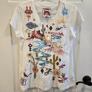 Johnny Was JWLA Arizona Embroidered Tee